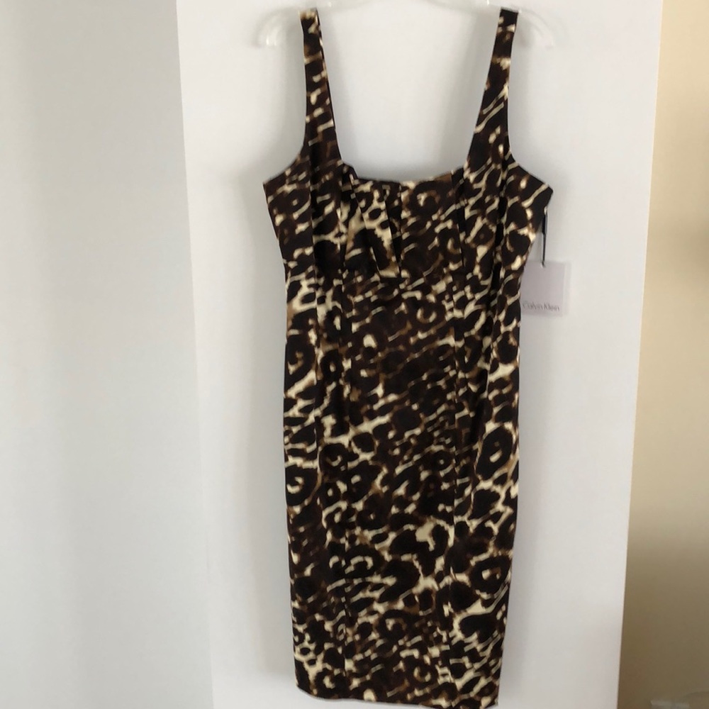 NWT Calvin Klein leopard stone dress 10